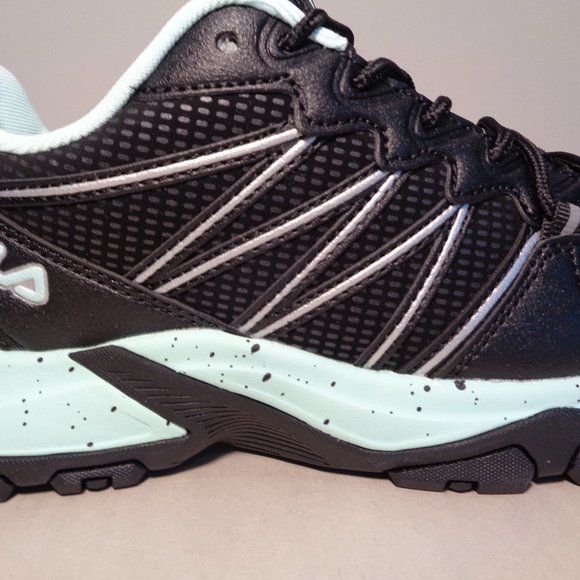 Fila Size 8 M QUADRIX Black / Aqua Trail Sneakers New Women's Shoes - Picture 4 of 16
